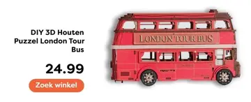 Aanbieding: DIY 3D Houten Puzzel London Tour Bus