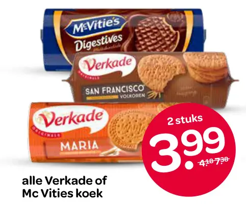 Aanbieding: Verkade of McVities koek