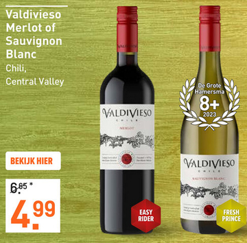 Aanbieding: Valdivieso Merlot of Sauvignon Blanc