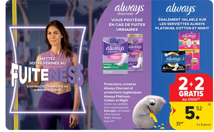 Offre: Protections urinaires Always Discreet et Protections
