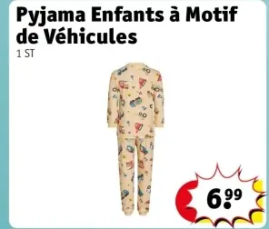 Offre: Pyjama Enfants à Motif de Véhicules