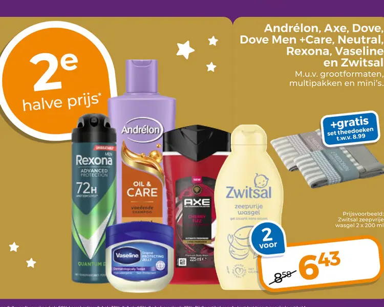 Aanbieding: Andrélon, Axe, Dove, Dove Men +Care, Neutral,
