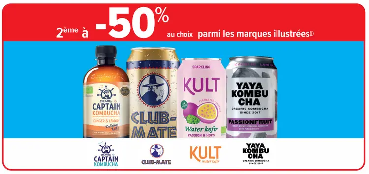 Offre: Captain Kombucha, Club-Mate, Kult & Yaya Kombucha Kombucha, Club-Mate, Water kefir
