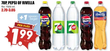 Aanbieding: 7UP, PEPSI of RIVELLA