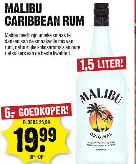 Aanbieding: Malibu caribbean rum