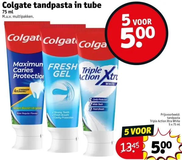Aanbieding: Tandpasta in tube