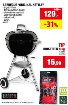 Aanbieding: Weber houtskoolbriketten 8kg