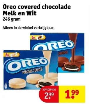 Aanbieding: Oreo covered chocolade Melk en Wit