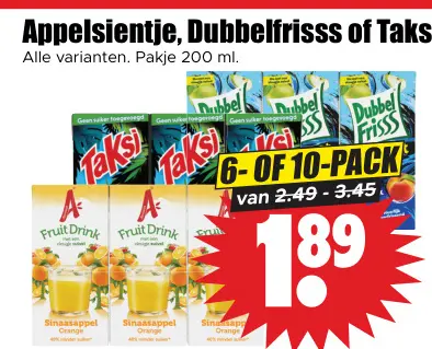 Aanbieding: Appelsientje, Dubbelfrisss of Taksi