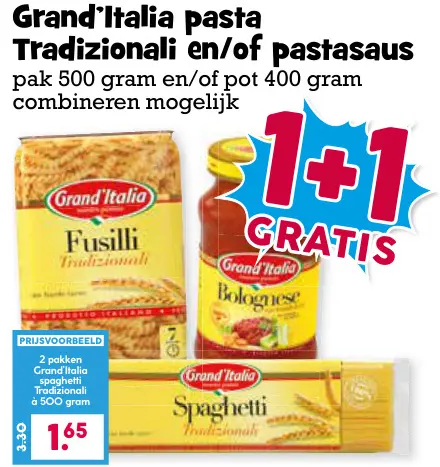 Aanbieding: Pasta Tradizionali en/of pastasaus