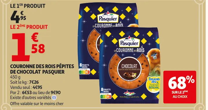 Offre: Couronne des rois pépites de chocolat