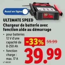 Offre: Chargeur de batterie avec fonction aide au démarrage