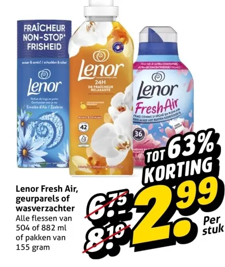 Aanbieding: Lenor Fresh Air, geurparels of wasverzachter