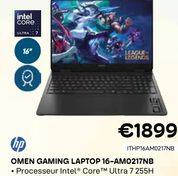 Offre: Omen gaming laptop 16-amo217nb