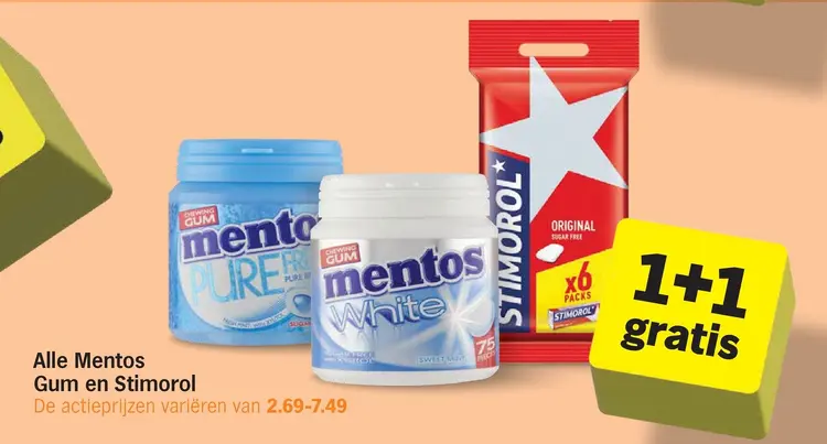 Aanbieding: Mentos Gum en Stimorol