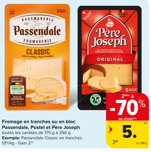 Offre: Fromage en tranches ou en bloc