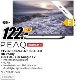 Aanbieding: PTV 32H-5024C 32" FULL LED HD-ready LCD FULL 