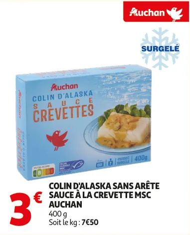 Promotie: Colin d'alaska sans arête sauce à la crevette