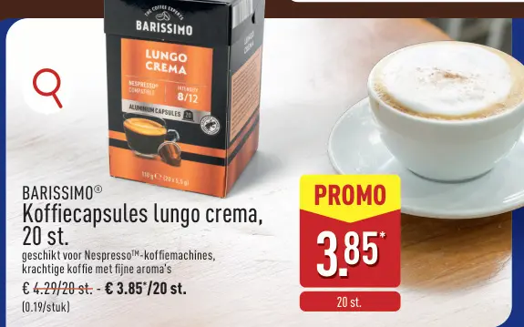 Promotie: Koffiecapsules lungo crema