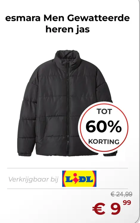 Aanbieding: Gewatteerde heren jas