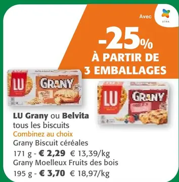 Offre: LU Grany ou Belvita tous les biscuits