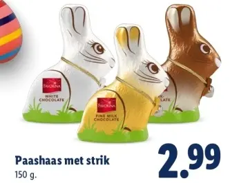 Aanbieding: Paashaas met strik