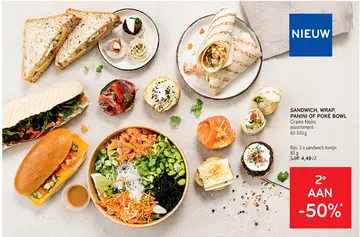Aanbieding: Sandwich, wrap, panini of poké bowl