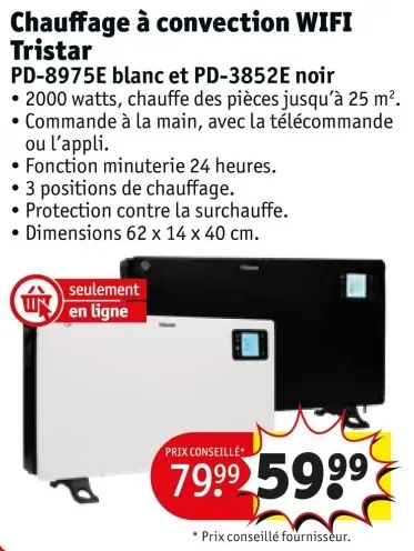 Offre: Chauffage à convection WIFI