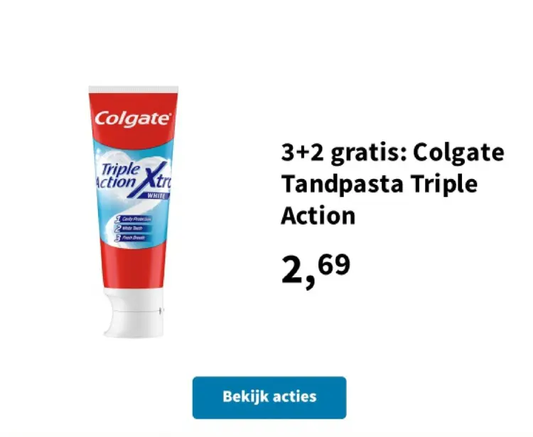 Promotie: Colgate Tandpasta Triple Action