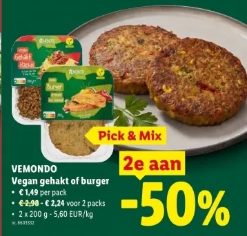 Promotie: Vegan gehakt of burger