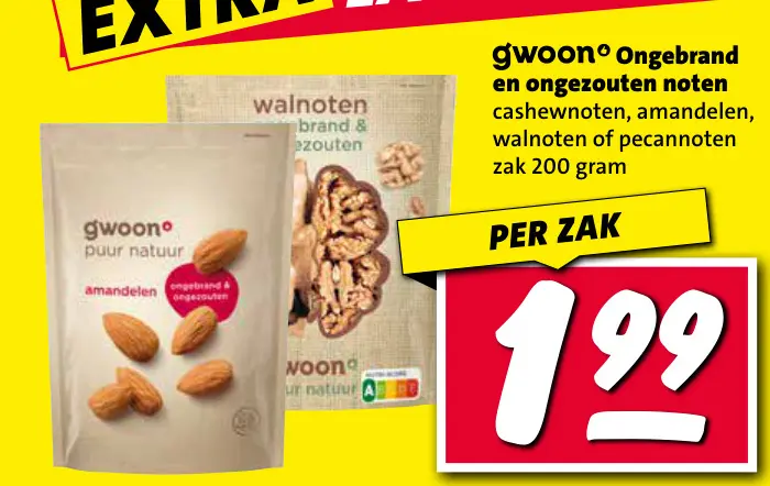 Aanbieding: Ongebrand en ongezouten noten