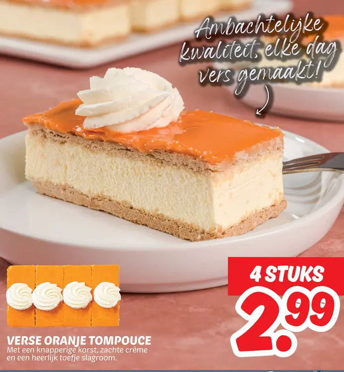Verse oranje tompouce