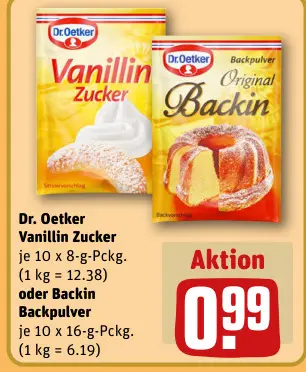 Aanbieding: Vanillin Zucker oder Backin Backpulver