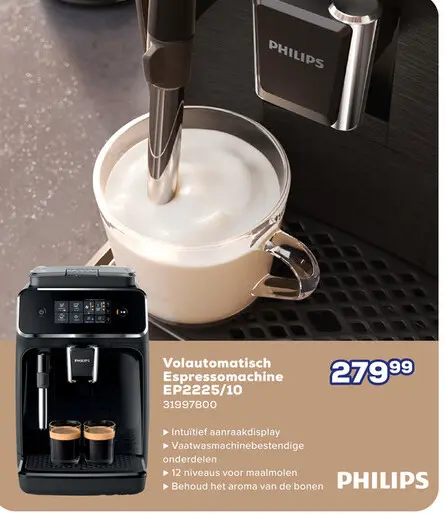 Promotie: Volautomatisch Espressomachine EP2225/10