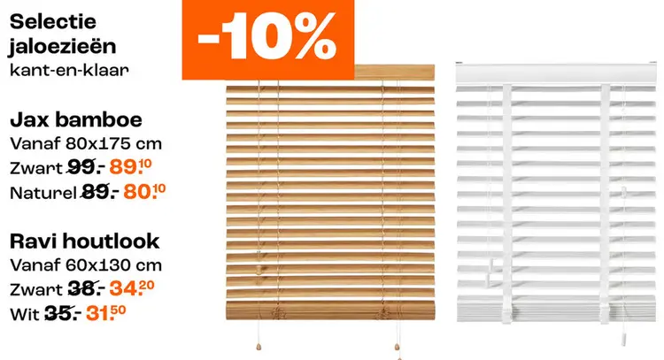 Aanbieding: Selectie jaloezieën kant-en-klaar