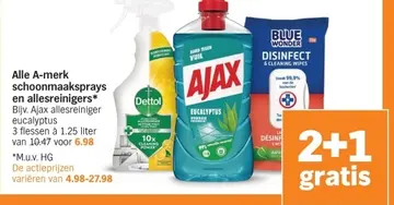 Aanbieding: Alle A-merk schoonmaaksprays en allesreiniger