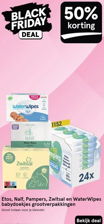Aanbieding: WaterWipes, Naïf Water Wipes, Zwitsal Lotion,