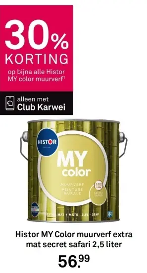 Aanbieding: MY Color muurverf extra mat secret safari 2,5 liter