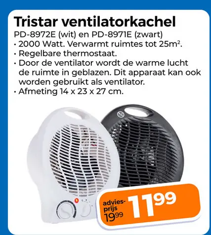 Aanbieding: Tristar ventilatorkachel
