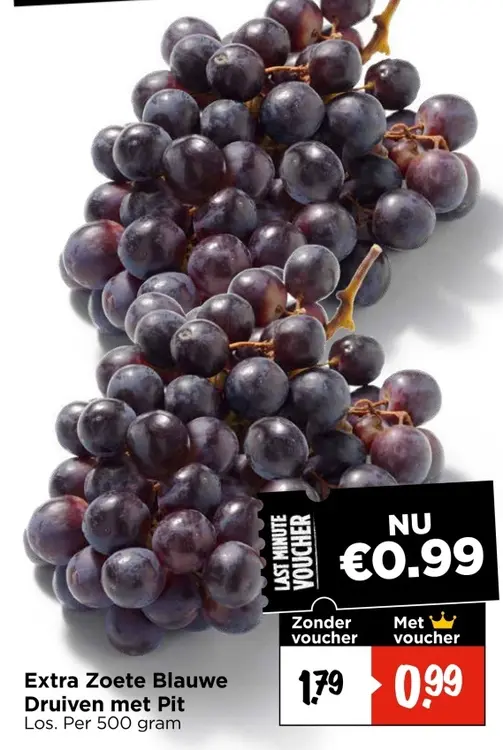 Aanbieding: Extra Zoete Blauwe Druiven met Pit