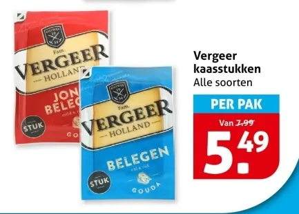 Aanbieding: Vergeer kaasstukken
