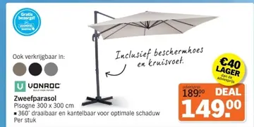 Aanbieding: Zweefparasol Pisogne
