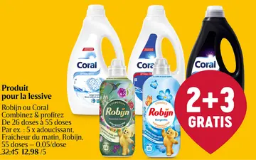 Offre: Produit pour la lessive Robijn ou Coral