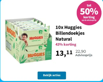 Aanbieding: Huggies Billendoekjes Natural