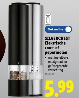 Promotie: Elektrische zout- of pepermolen