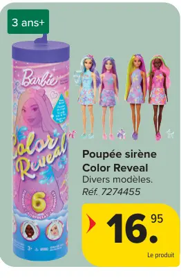 Offre: Poupée sirène Color Reveal