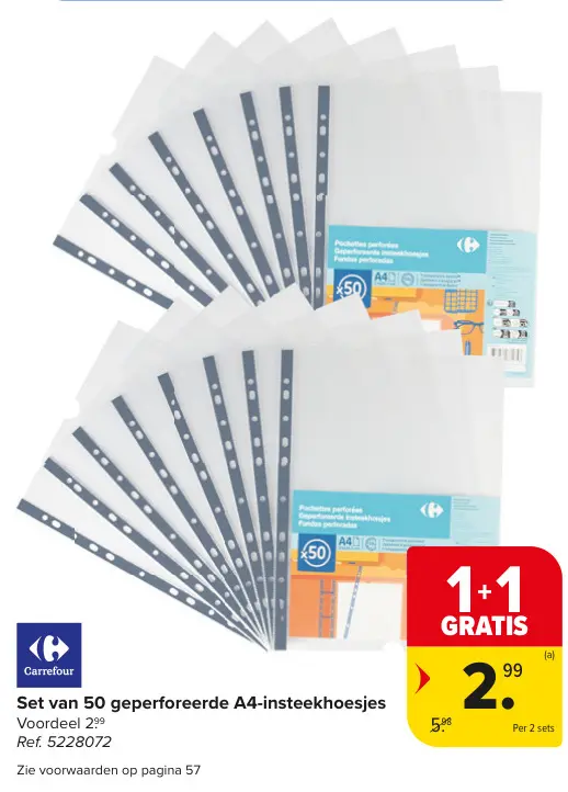 Promotie: Set van 50 geperforeerde A4-insteekhoesjes