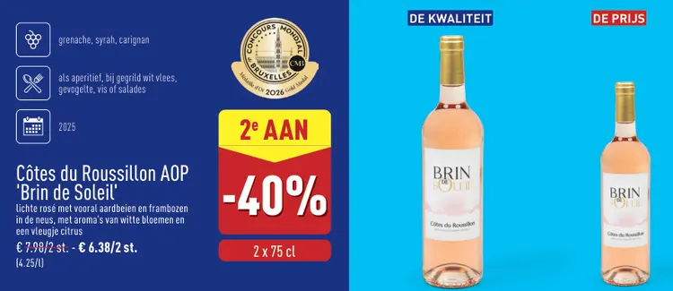 Promotie: Côtes du Roussillon AOP 'Brin de Soleil'