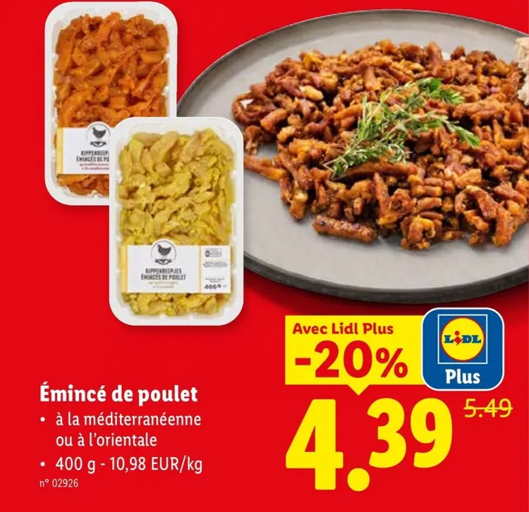 Offre: Émincé de poulet