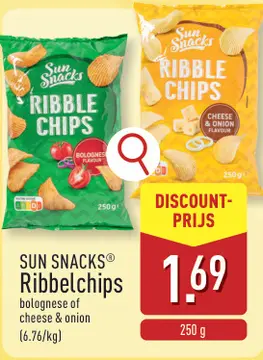 Aanbieding: SUN SNACKS Ribbelchips